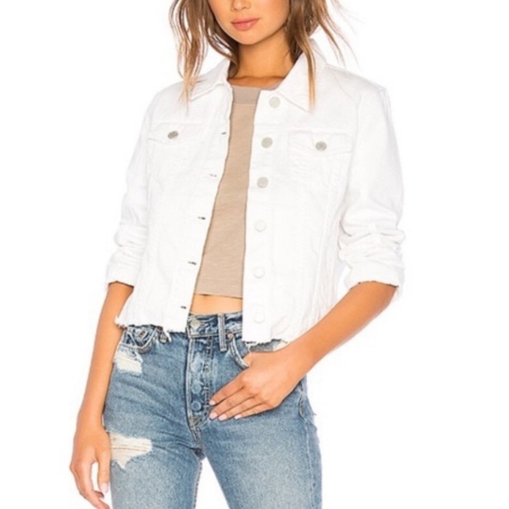 Blank NYC Kids Large White Denim Jacket NWT Women’s XS White Denim Button Up